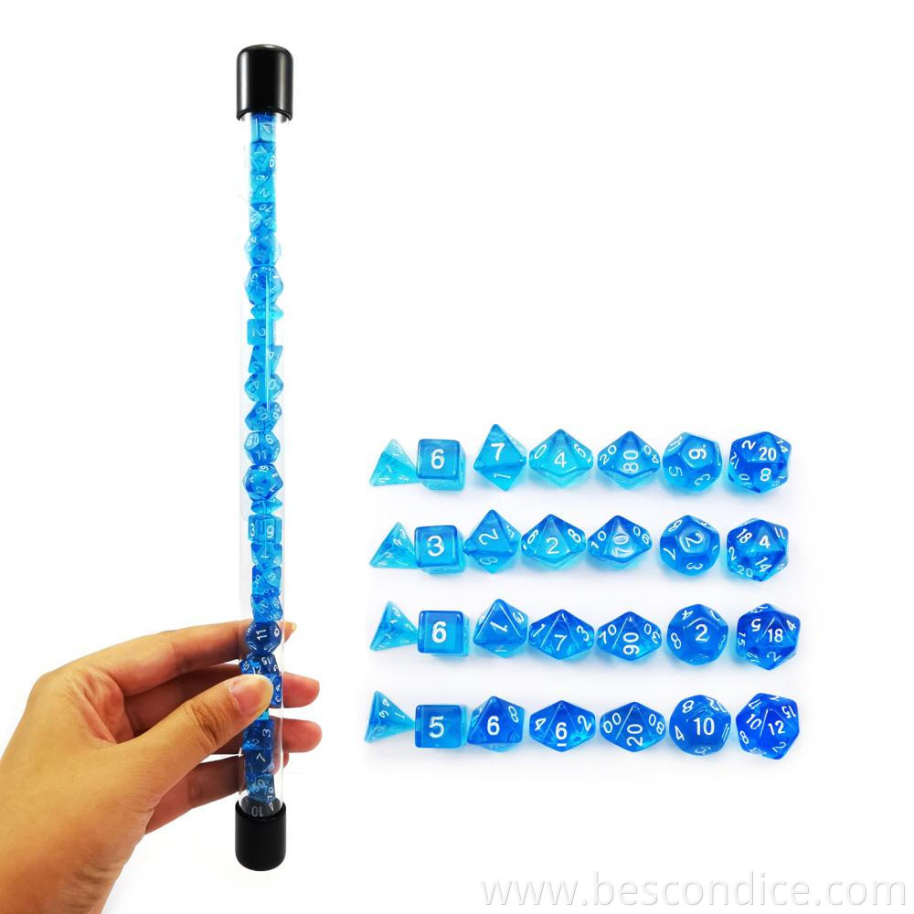 Gem Blue Polyhedral Rpg Mini Dice 28pcs Tube 1 Gem Blue Polyhedral Rpg Mini Dice 28pcs Tube 1